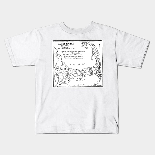 Vintage Map of Cape Cod (1890) Kids T-Shirt by Bravuramedia